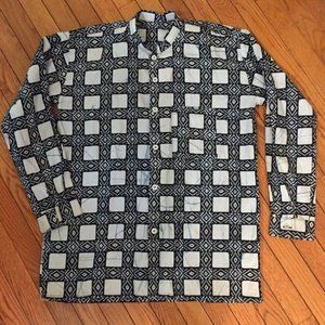 Custom African Print Square Design Button Down